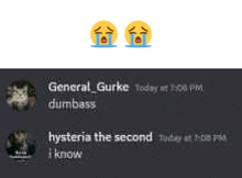 a screenshot of a discord conversation between general gurke and a cat .