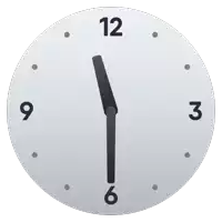 a clock shows that it is almost 5:00