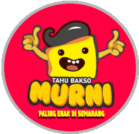 a logo for tahu bakso murni with a cartoon character