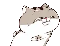 a cartoon cat with a big belly is standing on a white background .