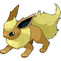 a cartoon drawing of a brown and yellow eevee