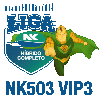 a logo for liga nk with a man in a green cape on it