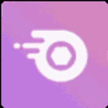 a white circle with a purple background and a purple gradient .