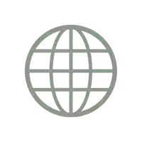 a gray globe with a grid around it on a white background