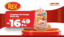 a bag of linguica de frango seara kg is being sold for 1649