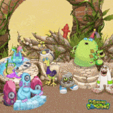 a group of monsters from my singing monsters standing around