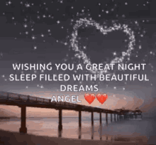 a wishing you a great night sleep filled with beautiful dreams .