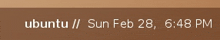 a brown background with ubuntu sun feb 28 6:48 pm written on it