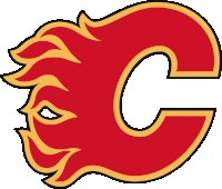 a logo for the calgary flames shows a flaming c with a white eye