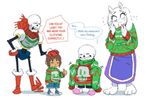 a drawing of papyrus talking to frisk and sans with a speech bubble that says hey