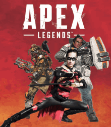 a poster for apex legends shows a man in a cape