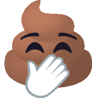 a poop covering its mouth with its hand