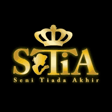 a logo for setia seni tiada akhir with a crown on top