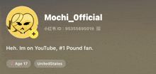 a screenshot of mochi_official 's youtube page