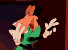 a goofy cartoon character is making a funny face with his mouth open