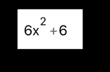 a white square with the numbers 2 6x + 6