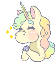 a drawing of a unicorn with a colorful mane