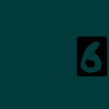 a blue background with red numbers and a black square with the number 7