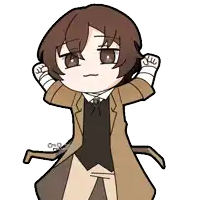 a cartoon drawing of a man in a trench coat with his fist up