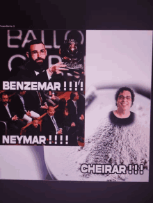 a poster that says benzemar neymar and cheirar !!!