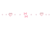 a line of pink hearts and bows on a white background