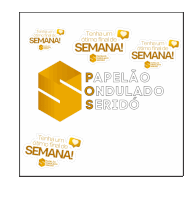 a logo for papelao ondulado serido is surrounded by other stickers