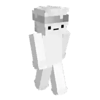 a white minecraft skin with a sad face and glasses .