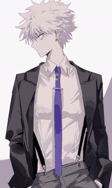 a drawing of a man in a suit and tie with suspenders