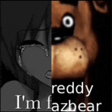 a picture of a girl crying and a picture of freddy fazbear