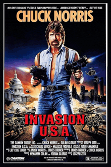 a poster for chuck norris 's invasion usa