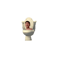 a boy is sitting in a toilet with his head out of it