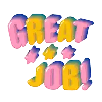 a sticker that says great job with stars