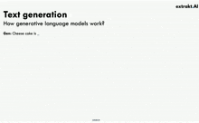 a white paper with the words text generation on it