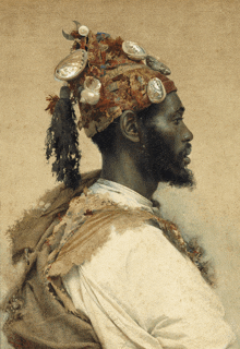 a painting of a man with a beard wearing a hat