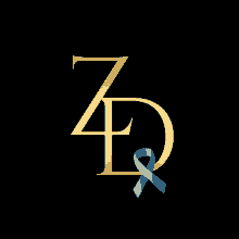 a black background with the letter z and a blue ribbon on it