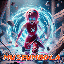 a poster with a girl and the words museumbola