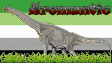 a drawing of a dinosaur with the word " aromatic " written above it