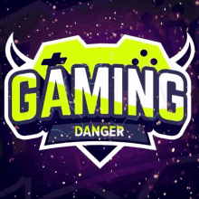 a logo that says gaming danger with a purple background