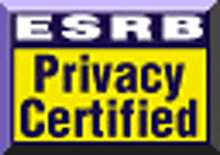 a yellow sign that says esrb privacy certified on it