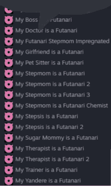 a list of names including my boss futanari my doctor is a futanari my futanari stepmom impregnated