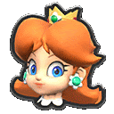 daisy from super mario bros has a crown on her head and earrings .