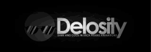 a logo for delosity dark and cool in stick figure animations