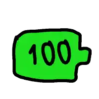 a green puzzle piece with the number 100 written inside of it .