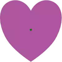 a purple heart with a small green heart inside of it