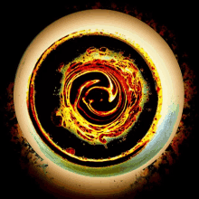 a painting of a circle with a swirl in it