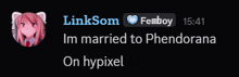 a screenshot of a text message from femboy