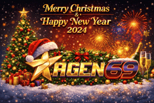 a merry christmas and happy new year 2024 poster with a christmas tree and fireworks