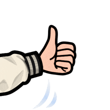 a cartoon drawing of a person giving a thumbs up