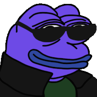 a purple frog wearing black sunglasses and a black jacket