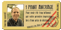 a ticket that says 1 point ancrage with a picture of a man on it